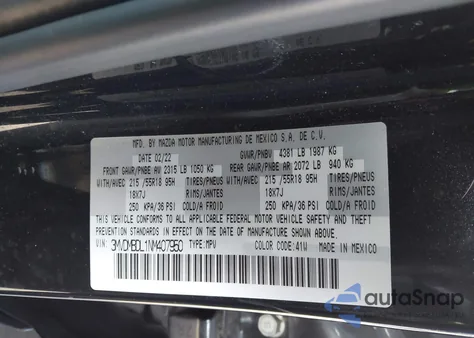 2022 Mazda Cx-30 Premium from USA, damaged, VIN 3MVDMBDL1NM407950